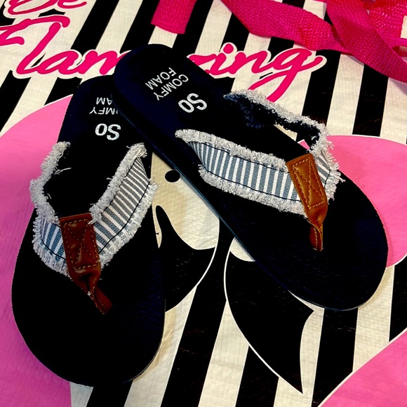 SO Shoes - Fringed Blue Jean So Sandals🩴